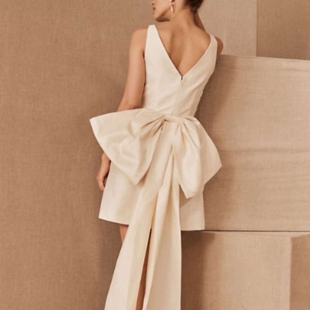 BHLDN Cream Wedding Dress with Bow Detail